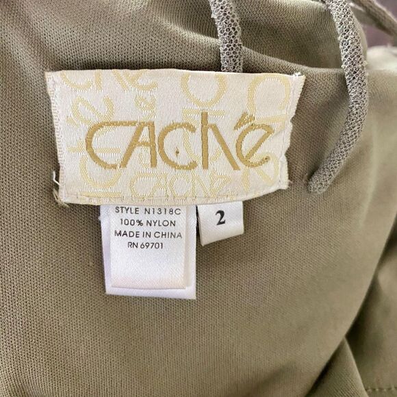 Caché Early 2000's Ethereal Pinterest Famous Mesh Beaded Prom Formal Dress XS S - Picture 8 of 8